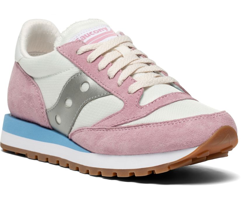 Women's Saucony Jazz 81 Originals White / Pink / Grey | Singapore 021XYUF